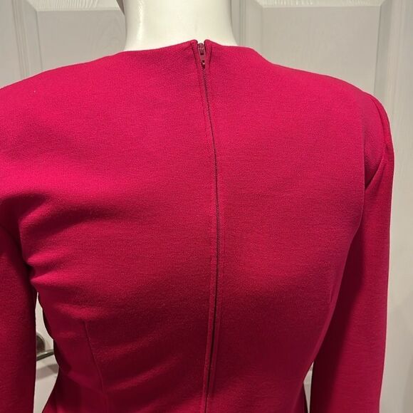Leslie Fay vintage embellished pink long sleeve body con dress size 12 NWT - Picture 5 of 12